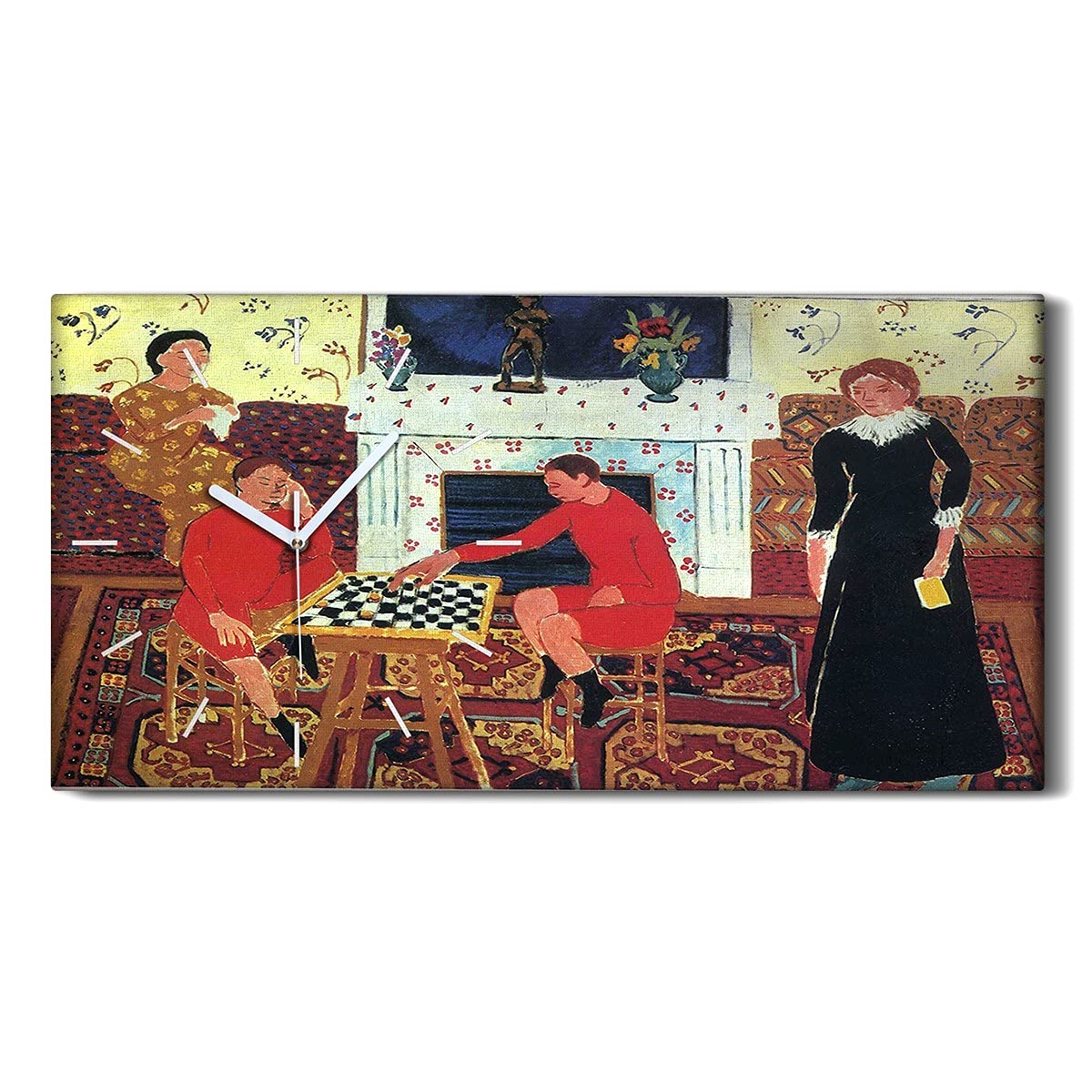 Horloge sur Toile Décoration Art Mural Salon et Chambre 60x30