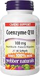 Webber Naturals CoQ10 150 mg, 60 gélules molles, pour le soutien cardiaque et des migraines, antioxydant à haute puissance