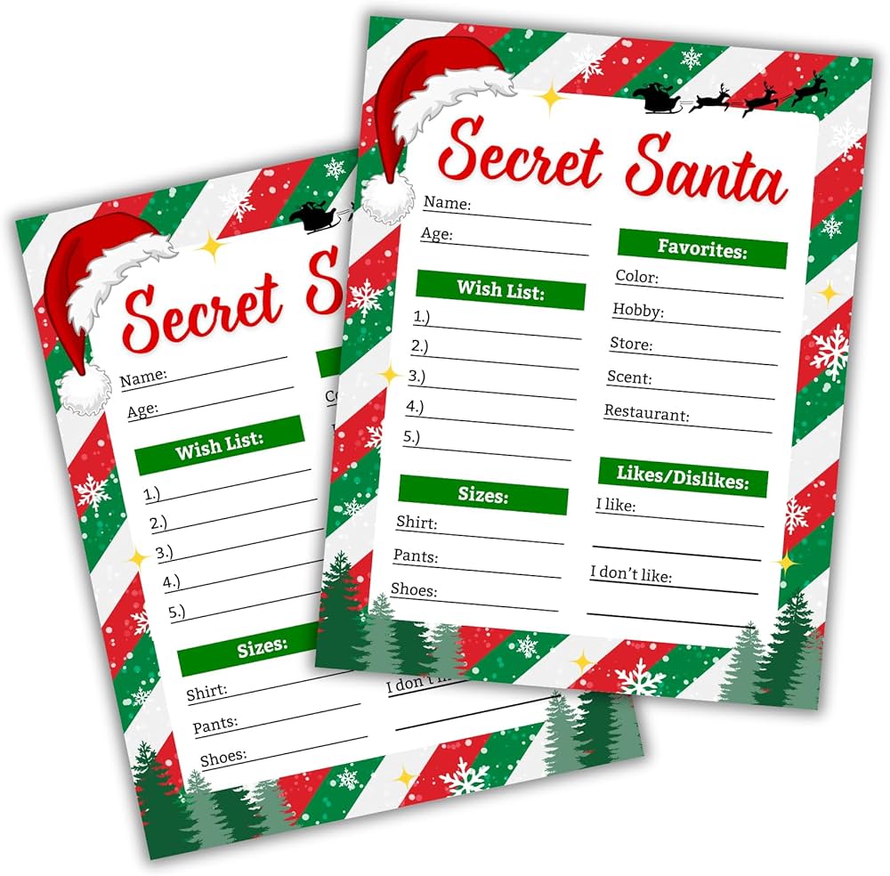 amazon-com-secret-santa-gift-exchange-questionnaire-50-pk-8-5x11-elf-office-wish-list-favorite-things-sheet-this-or-that-christmas-holiday-striped-n-a-arts-crafts-sewing for Christmas Secret Santa Wish List Printable Free Amazon.com: Secret Santa Gift Exchange Questionnaire | 50 Pk 8.5x11” Elf Office Wish List Favorite Things Sheet This or That Christmas Holiday Striped: n/a: Arts, Crafts & Sewing for Christmas Secret Santa Wish List Printable Free