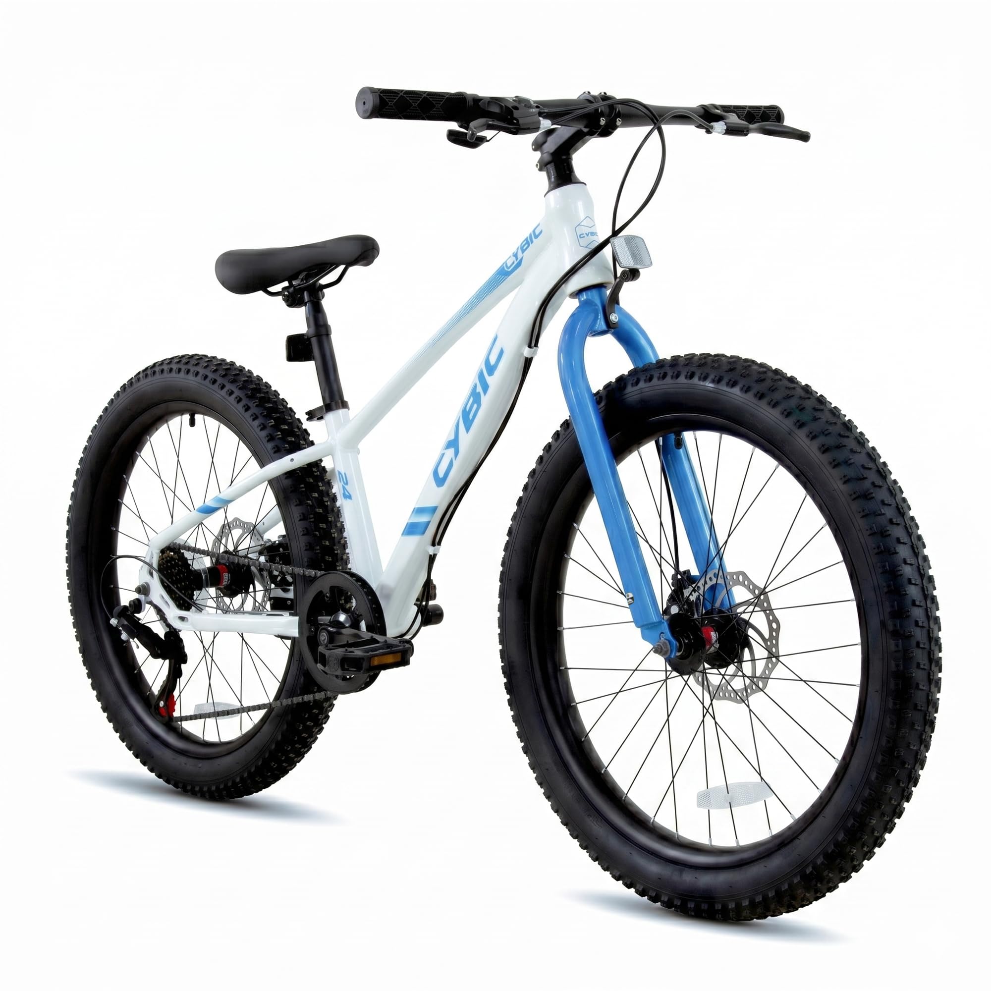 Amazon.com : CYBIC Fat Tire Mountain Bike 24 inch, 7 Speeds, with