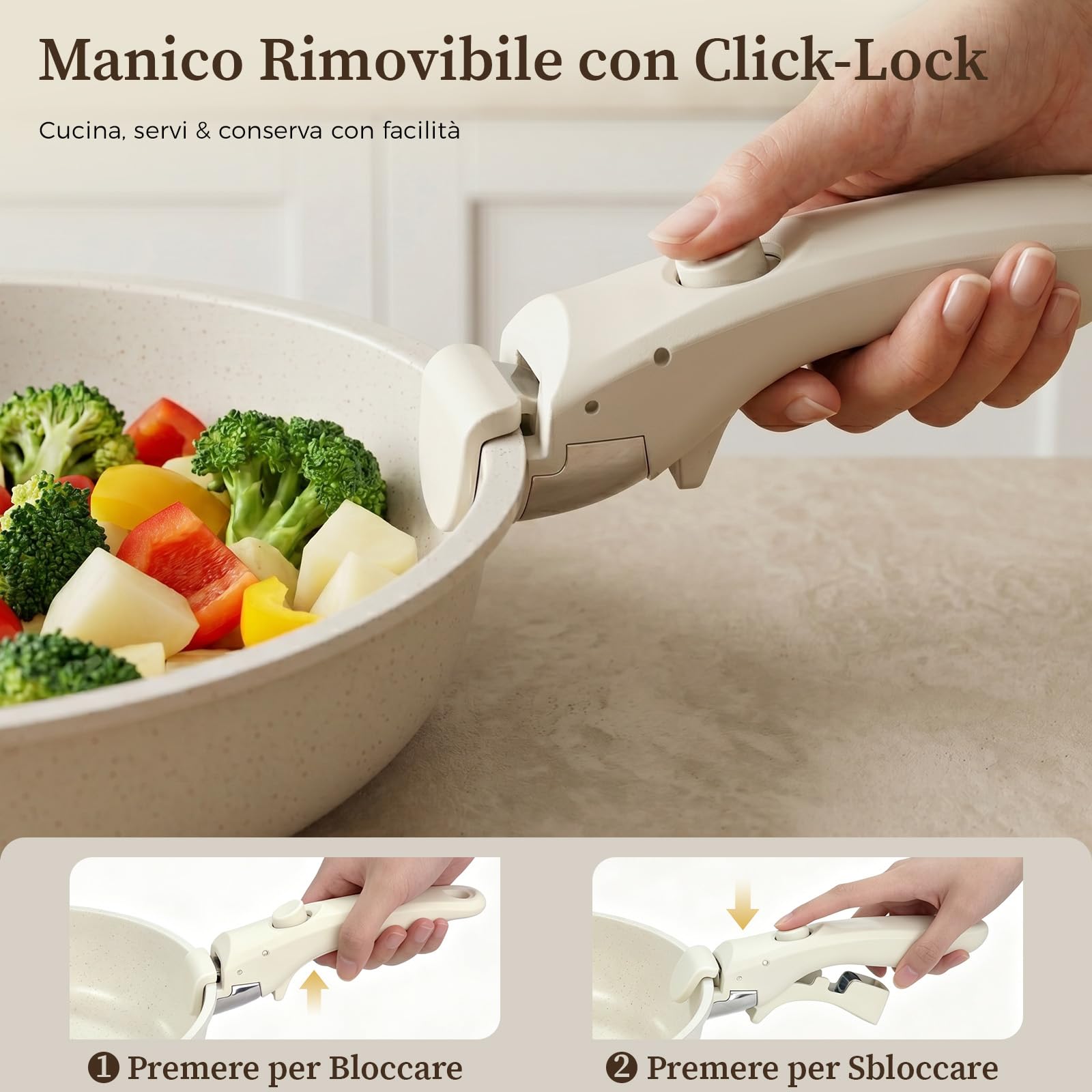 YASHE Pentole induzione 15 pezzi, atossiche, senza PTFE e PFAS | Tegame con Coperchio, Batteria da Cucina Antiaderenti in Granito, Salvaspazio Impilabile, Per Casa e Camper