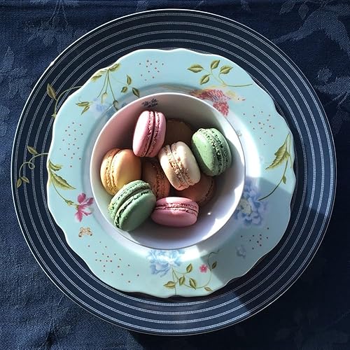 Miniatura 4 de Laura Ashley Heritage Seaspray Candy - Juego de platos llanos de 8 pulgadas en caja de regalo, platos de comedor de porcelana, vajilla de cerámica