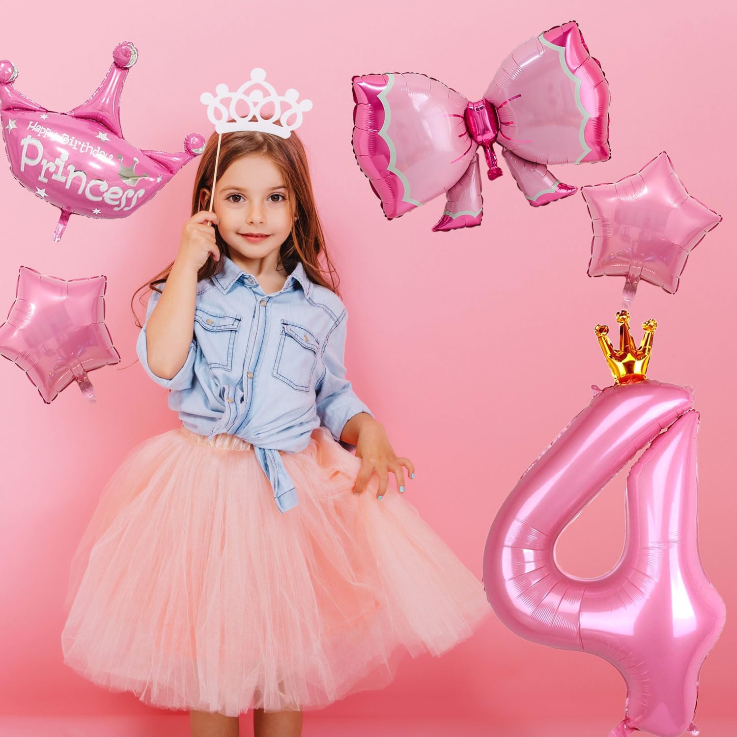 Ballett Geburtstagsdeko – Ballerina-Folienballon & Zahl 3, Rosa, Für 3. Geburtstag