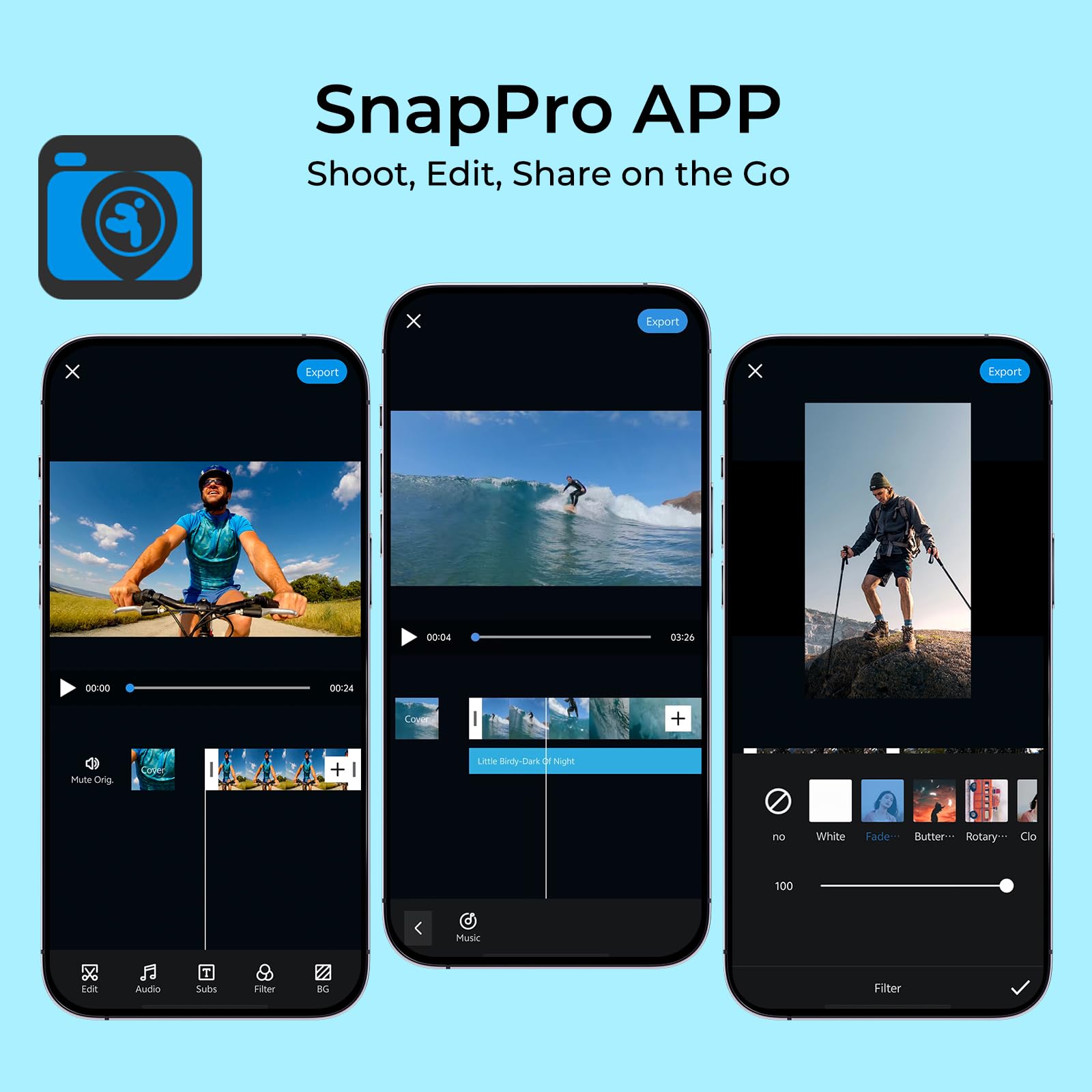 icefox i7 Action Camera 4K 60FPS 30MP with 2X 2150mAh Batteries, Underwater Camera with 5X Zoom, EIS, Powered by Snappro App,Support Video&Photo Editing,Waterproof, WiFi Remote Control