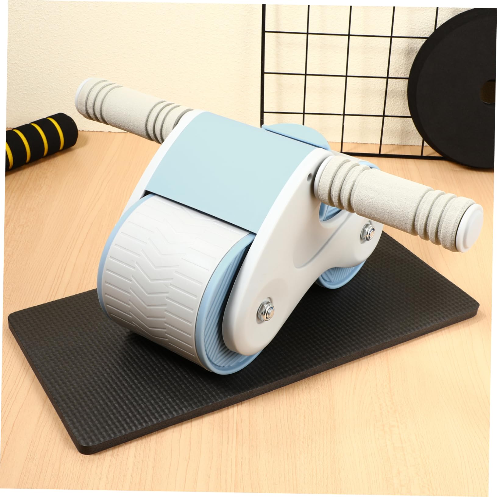 SOIMISS Abdominal de Rebote Automático con Antideslizante Rodillo de Ejercicio Ab para Entrenamiento Casa de Dobles para Estabilidad