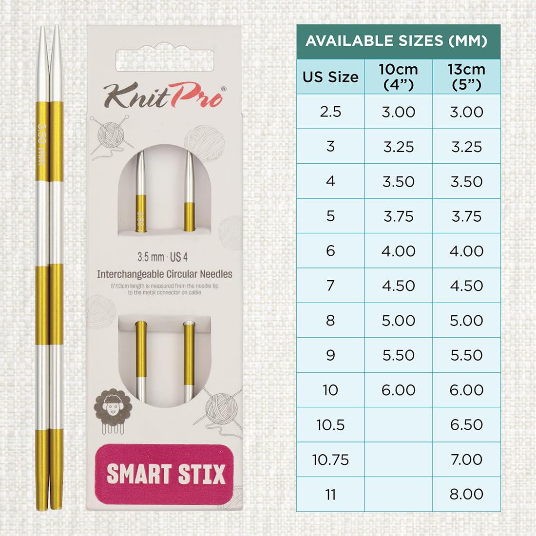 Ferri Da Maglia Circolari Intercambiabili KnitPro - Alluminio Leggero, Punta Affusolata, Misura 3 Mm, Lunghezza 40 Cm - Foto 8