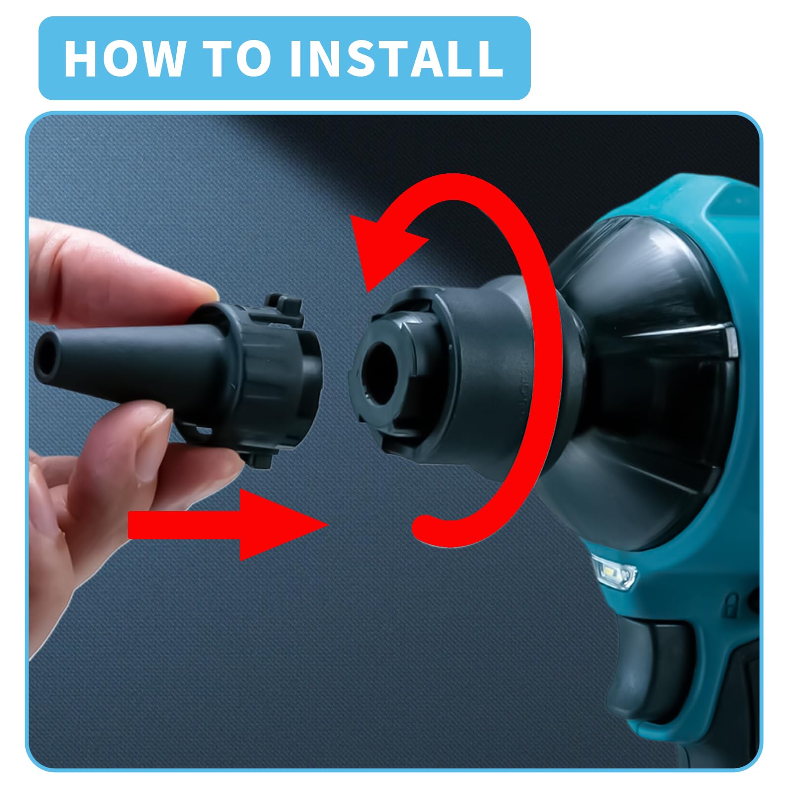 Mellif High Volume persluchtstofdoek compatibel met Dewalt 18v 20V voor Makita 18v batterij (geen batterij) met LED-licht 1420 Mellif High Volume persluchtstofdoek compatibel met Dewalt 18v 20V voor Makita 18v batterij (geen batterij) met LED-licht 1420