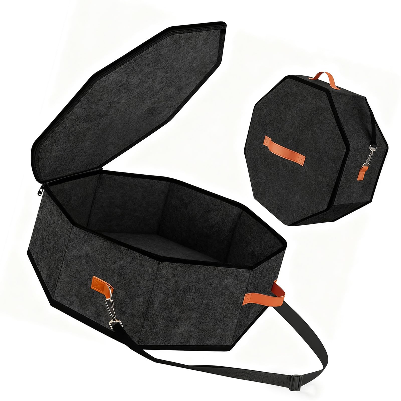 Tsynapter Sturdy Polyester Stackable Hat Storage Box for Wide Brims Hats Travel Organizers with Reinforced Handles Foldable Hat Box