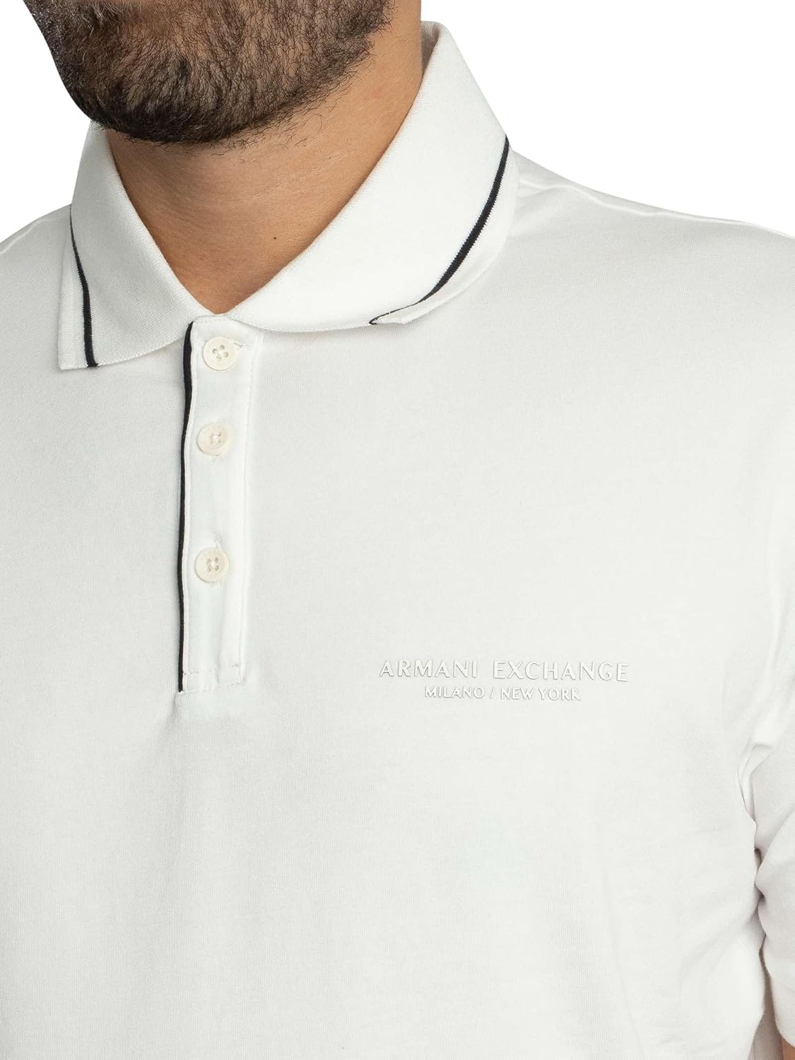 Armani Exchange Mens Regular Fit Small Text Logo Polo - Image 4