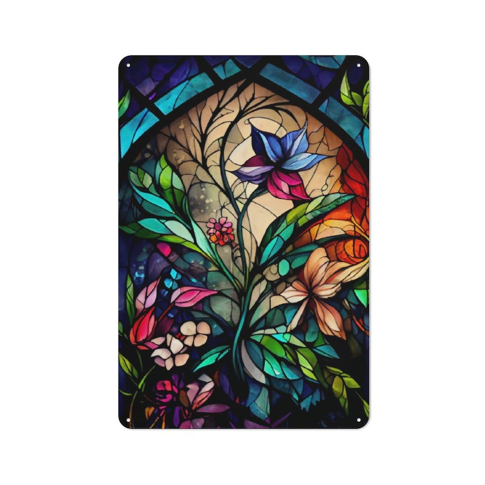 Junmoney The Flower Rustic Metal Sign 30X20cm Featuring For Hallway Wall, For Collectors Decorating Hallways And Entrance Areas