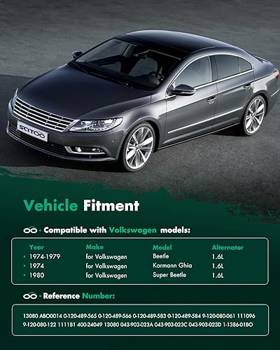 Miniatura 6 de SCITOO Reemplazo del alternador para Volkswagen para Beetle 1974-1979, para Volkswagen para Karmann Ghia 1974, para Volkswagen para Super Beetle