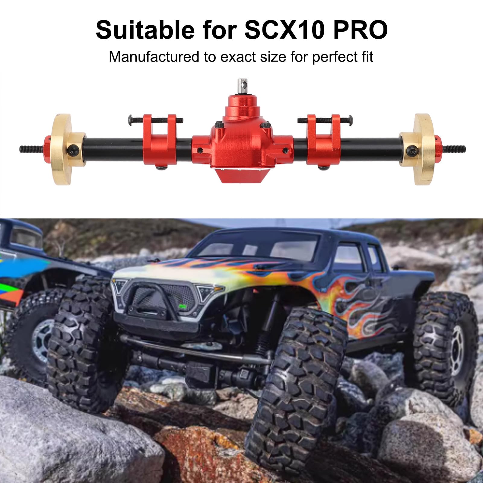 Omabeta Zespół Tylnej Osi RC do SCX10 Pro Czerwony