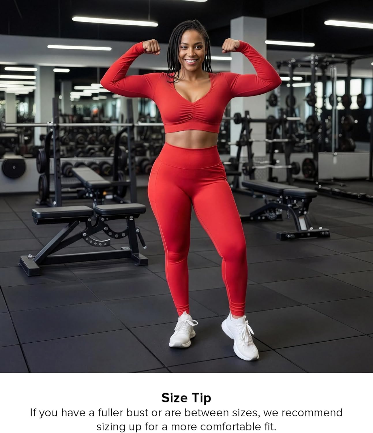 BRXL Long Sleeve Workout Crop Top for Women Built in Bra Gym Athletic Tops Deep V Neck Ruched Padded Dance Sexy Shirts