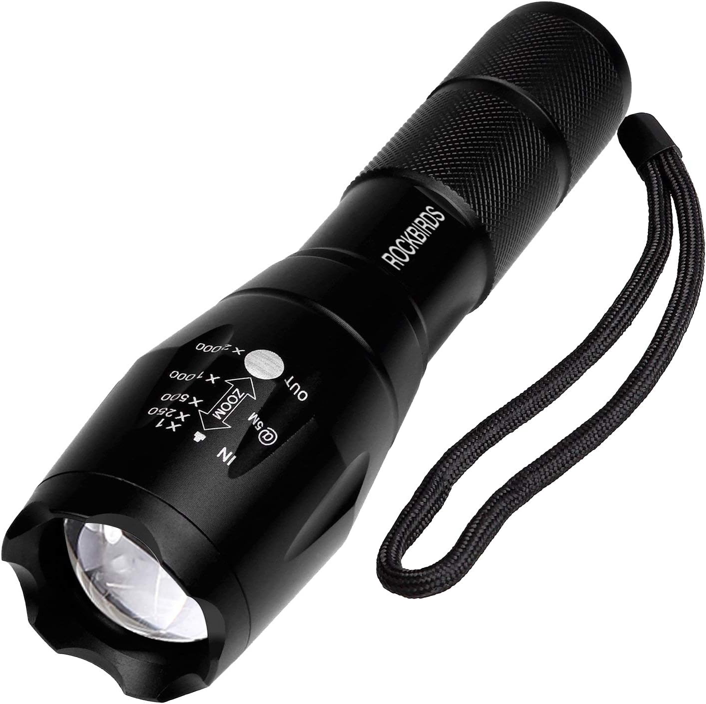 LED Flashlights - RockBirds Portable Ultra Bright Handheld LED Flashlight with Adjustable Focus and 5 Light Modes (1 PACK)