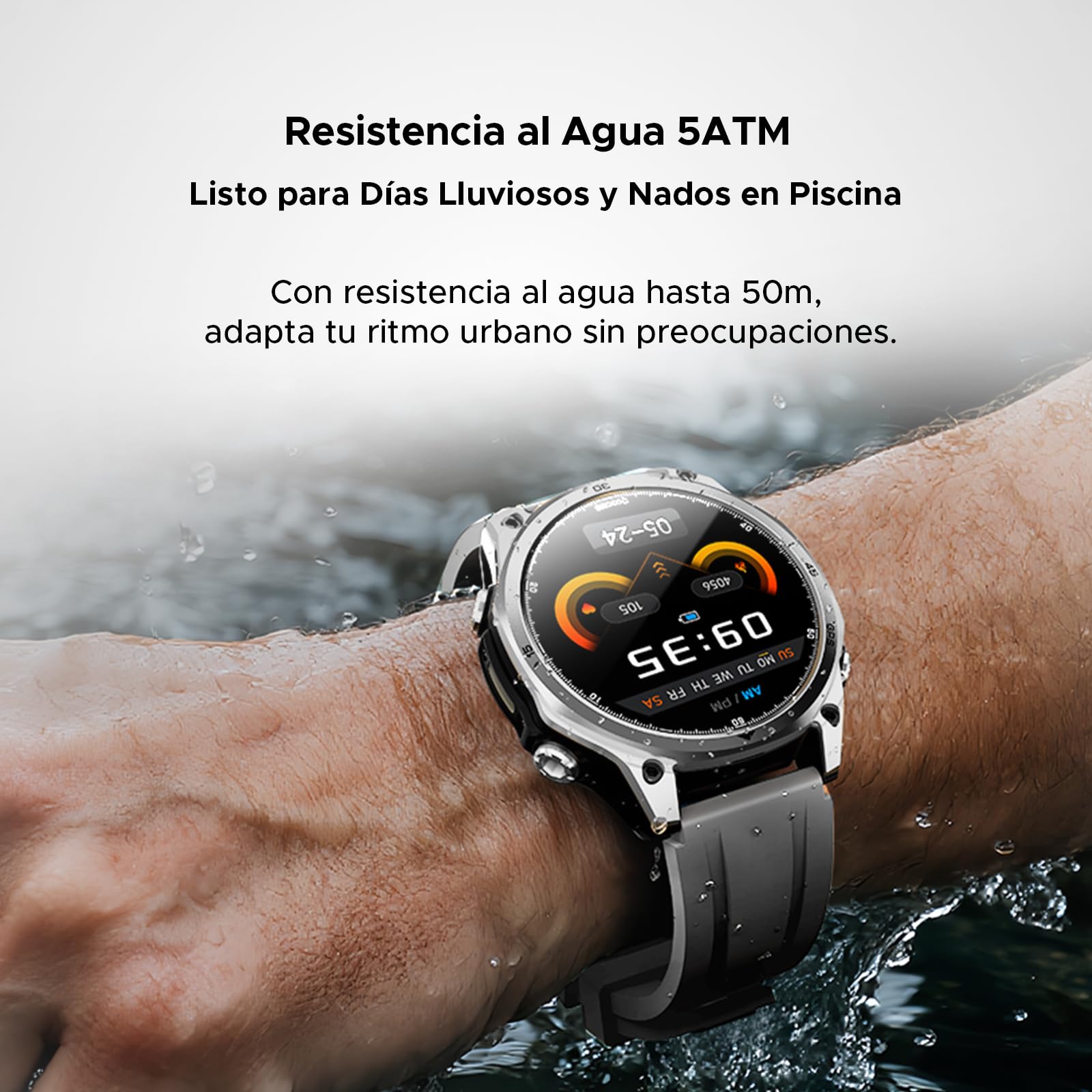 ANYWISEW1, Reloj Inteligente Militar para Hombre, GPS de Doble Banda 5ATM, Compatible con Android y iOS, Pantalla AMOLED de 1,43", más de 170 Modos Deportivos