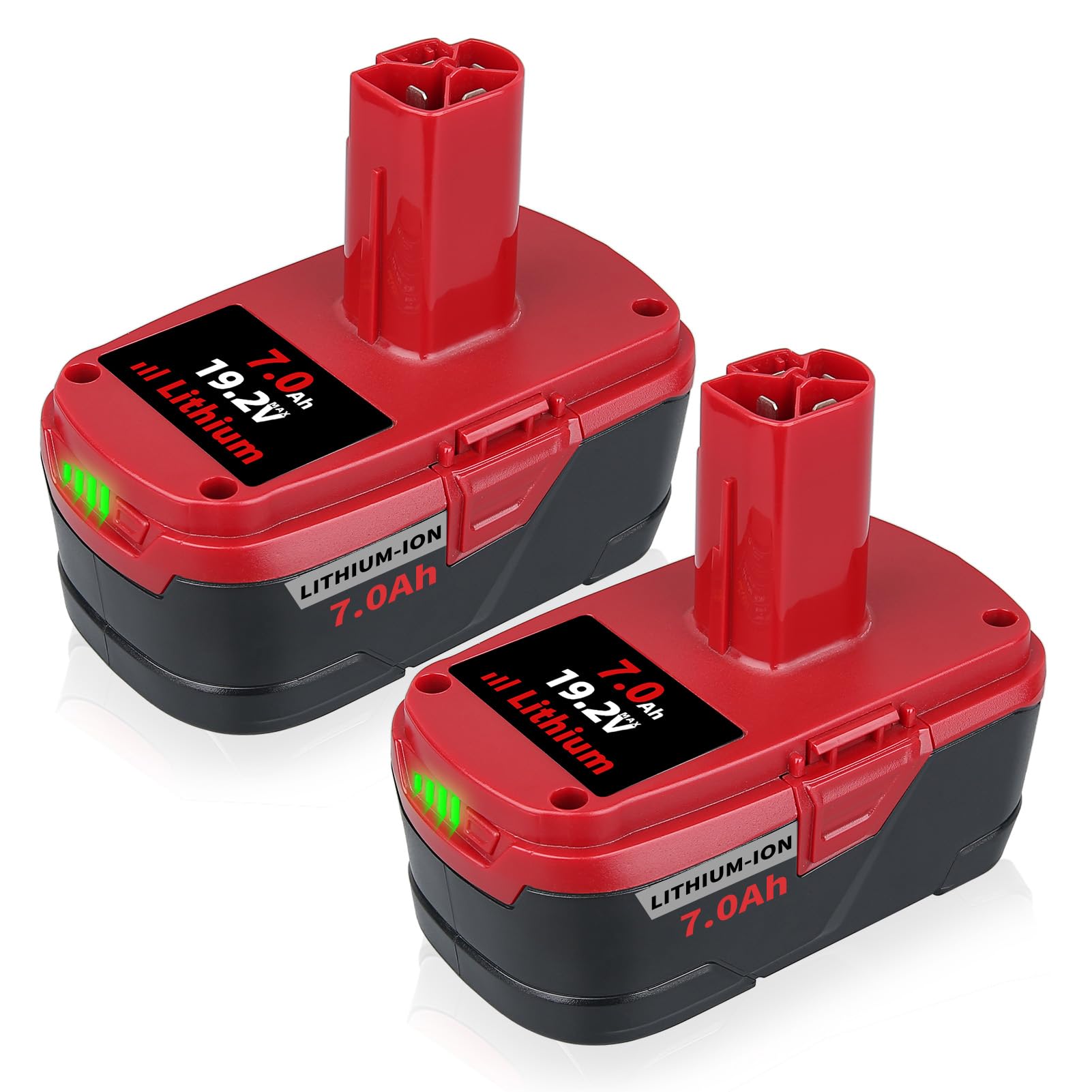 VANTTECH 2Pack 19.2V 7.0Ah Diehard C3 Replacement Battery for Craftsman Lithium-ion Battery XCP 130279005 1323903 130211004 11375 11376 11045 315.115410 315.11485 Cordless Power Tool Batteries