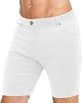 Men's Skinny Jean Shorts Casual Stretchy Slim Fit Ripped Denim Shorts