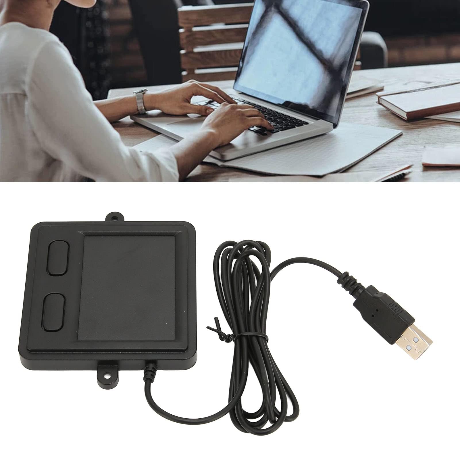 Panel Táctil USB Ligado a la Trabajo, Porthippad Portátil con 2 Teclas Touchpad Altamente Sensible Al Escritorio para Computadora Portátil HomeOficial