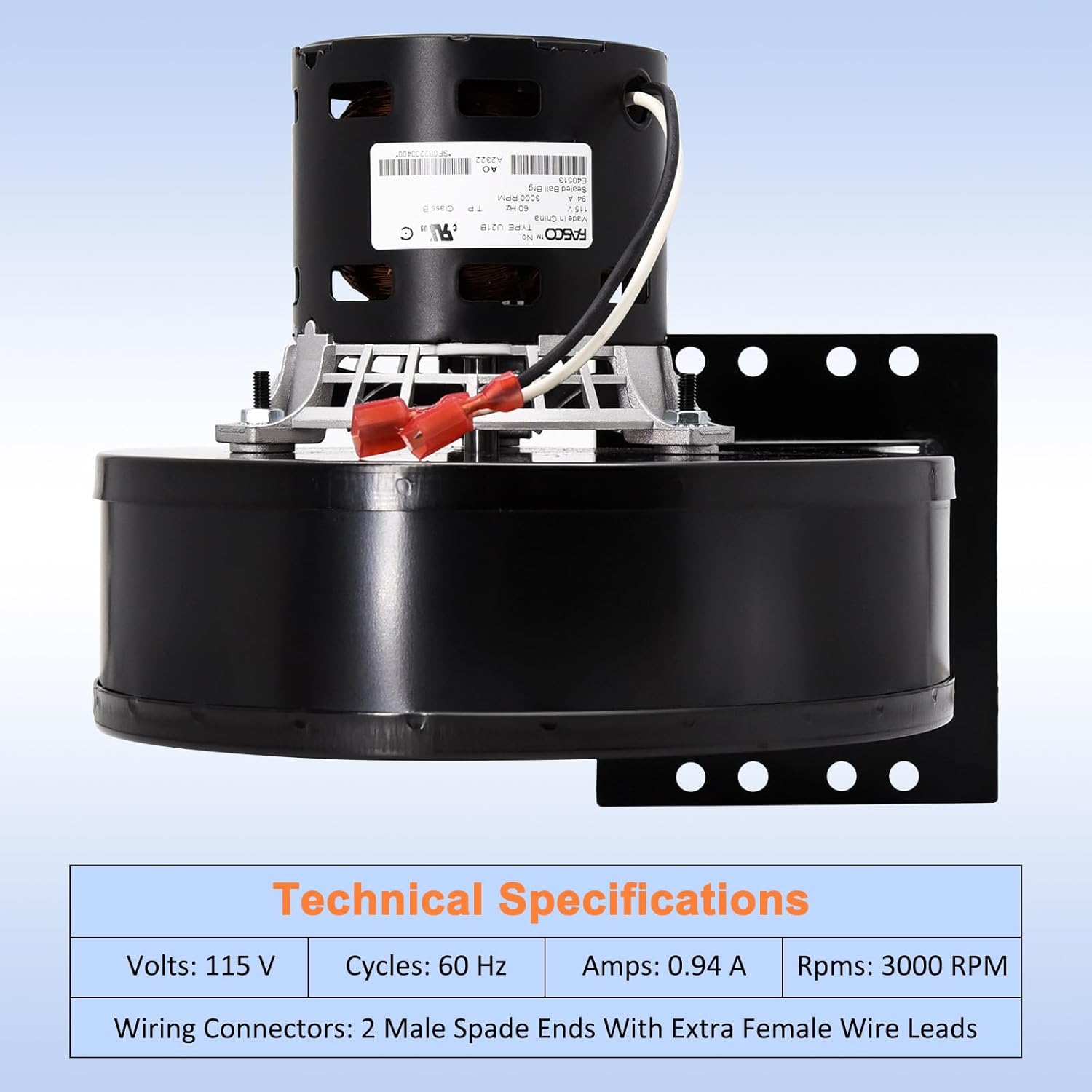 Criditpid PU-076002B Exhaust Blower & PU-4C442 Convection Blower & PU-047040 Auger Motor Fan Kit for Englander 25-PDVC, 55-SHP10 Pellet Stoves, with Gasket.