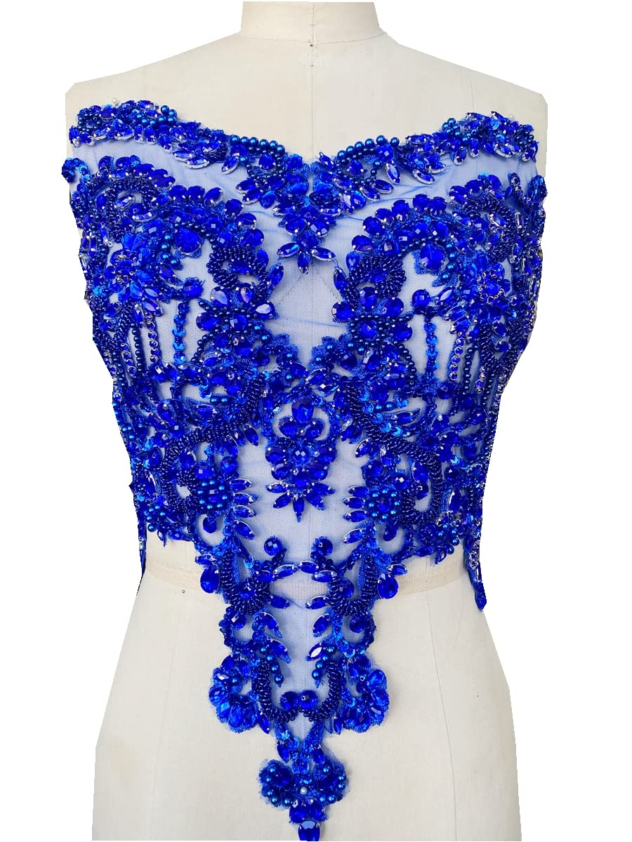 Corpetto In Pizzo Fatto A Mano Con Strass E Perline – Accessorio Multicolore Da Cucire Su Abiti Per Cerimonie - 2