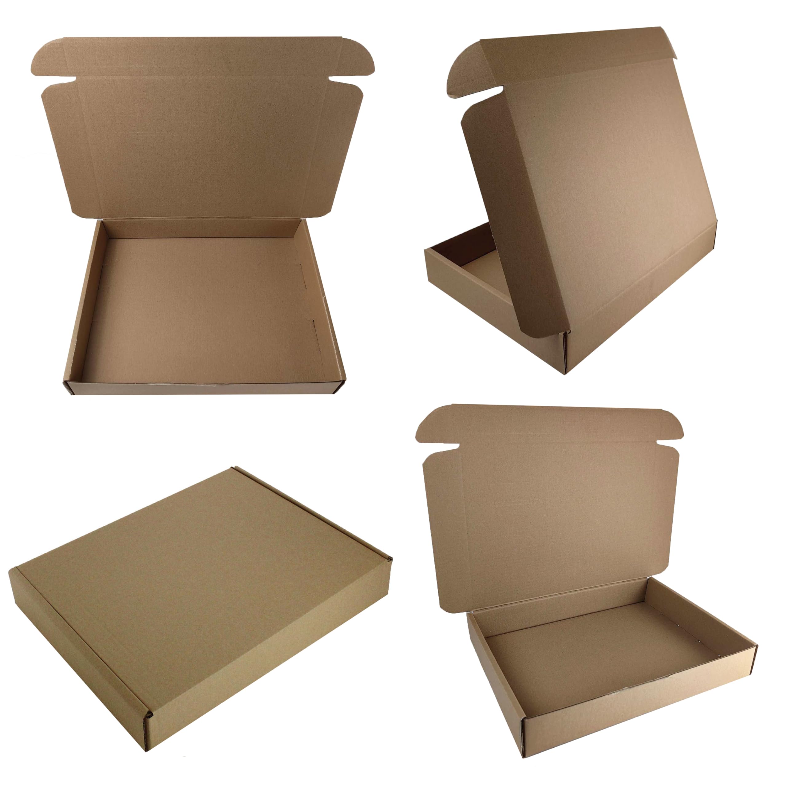 MEG4TEC 50 Pack Shipping Boxes, Heavy-Duty Durable Strong Small Parcel Corrugated Cardboard Box 16.5x12x2.5 Inch, 42cm x 31cm x 6.5cm, Postal Mailing Storing Gift Packet