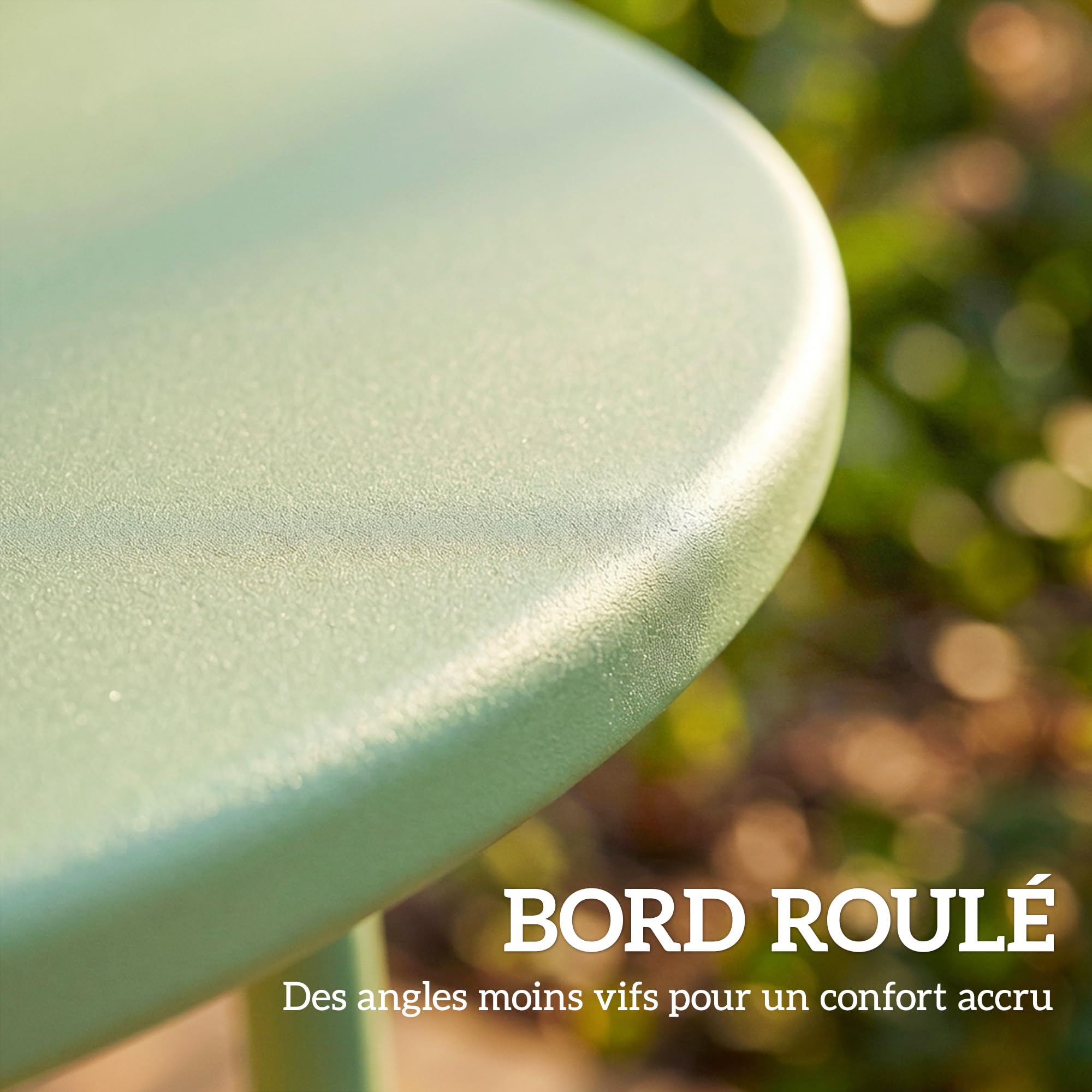 Outsunny Table Basse Extérieure avec Bord Enroulé, Table de Jardin Ronde Base en X avec Pieds Réglables en Hauteur, pour Intérieur Salon Terrasse Balcon, Métal, Ø 48 x 51 cm, Vert