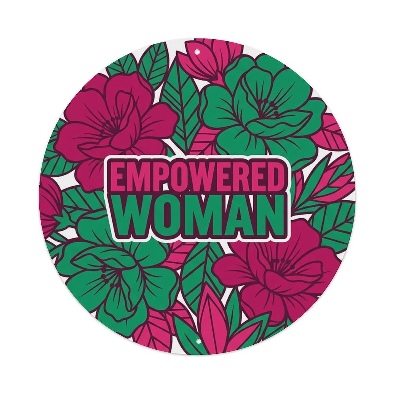 Vibrant She Shed Floral Empowered Woman Metal Tin Sign