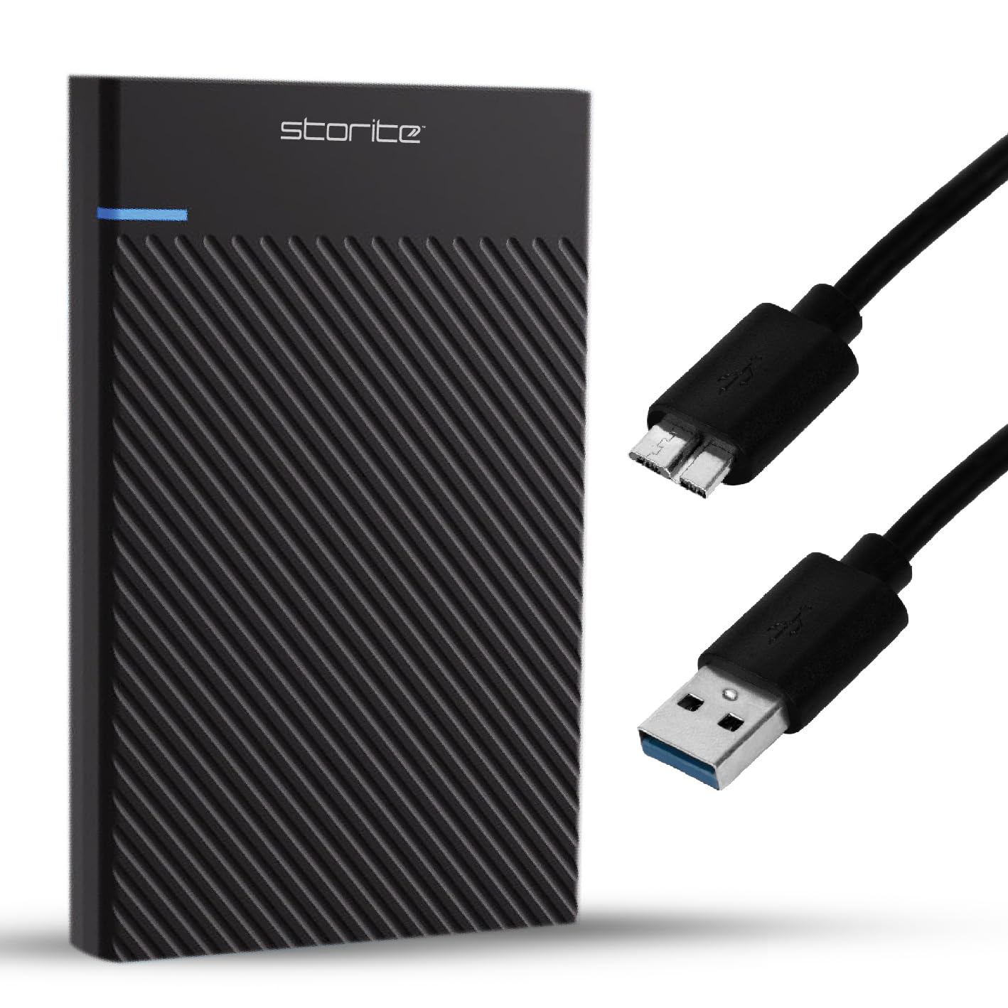 Storite Disco Duro Externo 500GB USB 3.0, Disco Duro portátil, Almacenamiento Plug & Play para portátiles, PC, Mac, Ordenadores de sobremesa y Consolas de Videojuegos - Negro
