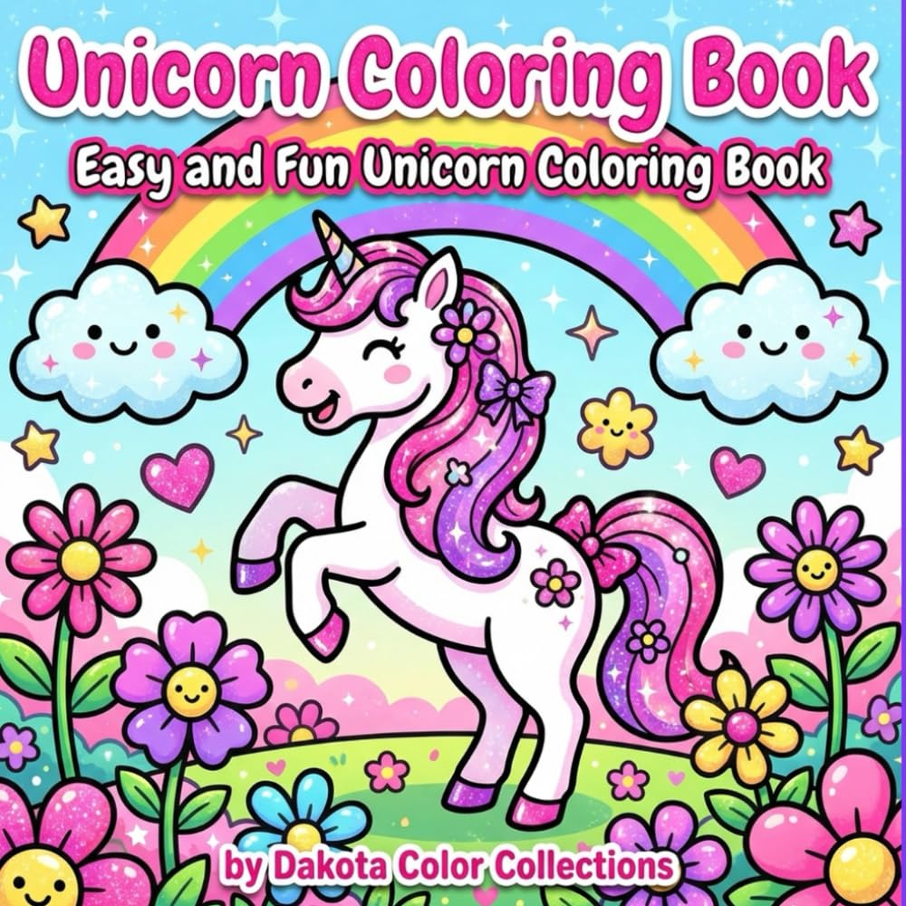 Unicorn Coloring Book: Fun and Easy Unicorn Coloring Book