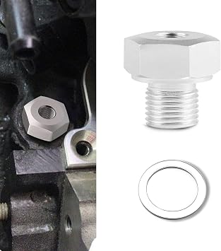 محول مستشعر ضغط الزيت، تركيب ضغط الزيت، موصل ملولب M16 x1.5 إلى 1/8 NPT، ملحقات السيارة محول مستشعر درجة حرارة سائل التبريد من الألومنيوم عالمي لجميع محركات سلسلة GM LS