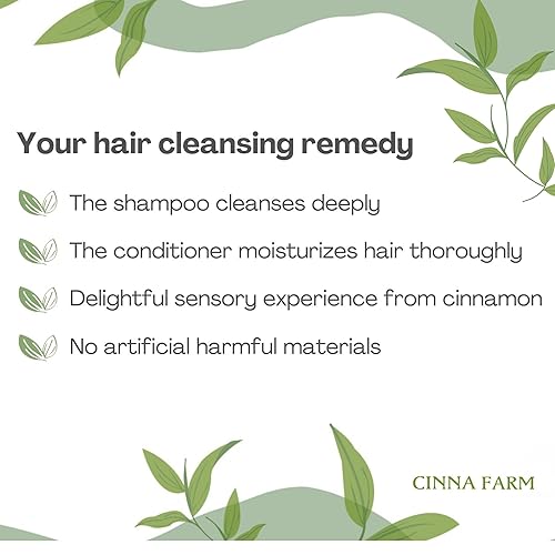 Miniatura 5 de Champú, de extracción de hojas de canela, hidratante y calmante, sin fragancia artificial, sin fulfatos y siliconas, ingredientes naturales, seguro