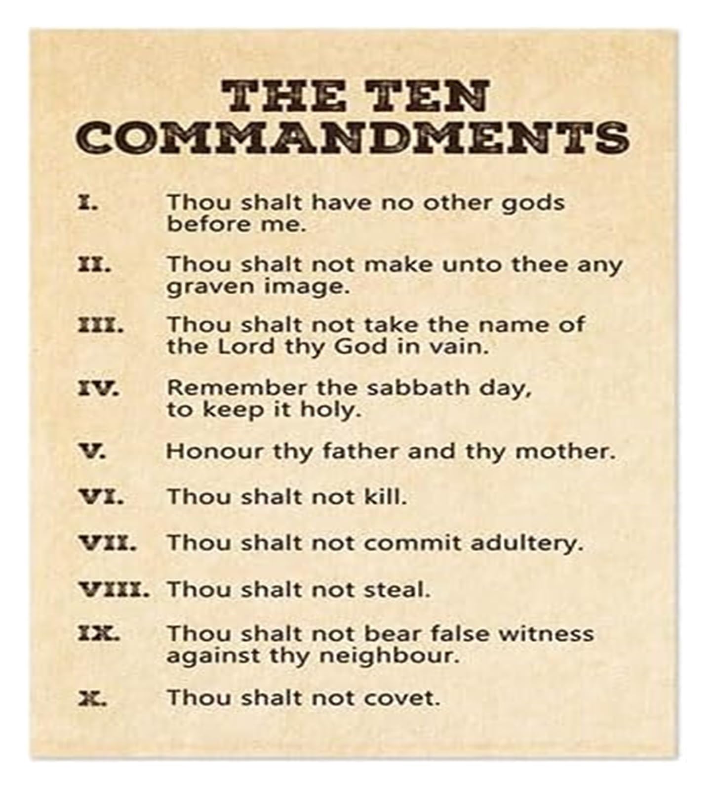 SSOPTMCB Bible Testament Poster The Ten Commandments Christian Wall-Art for Church Classroom and Study(Unframed,12x18inch(30x45cm))