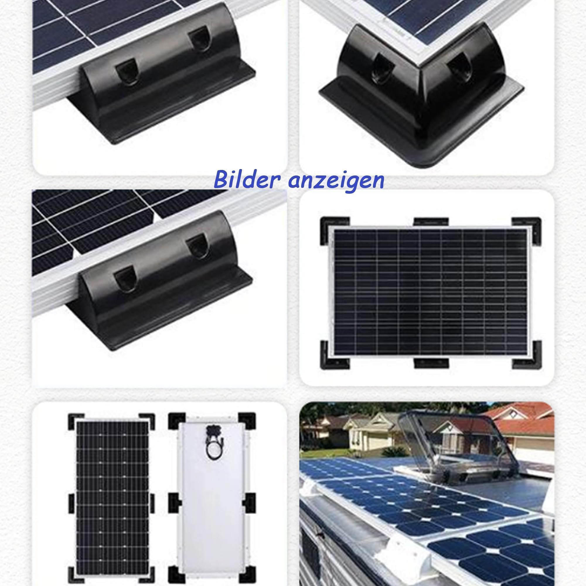 7 staffe per pannelli solari, staffa di montaggio per pannello solare, staffe laterali, set di staffe angolari in ABS, senza trapano. Ampiamente usate su camper, barche, tetti piatti,