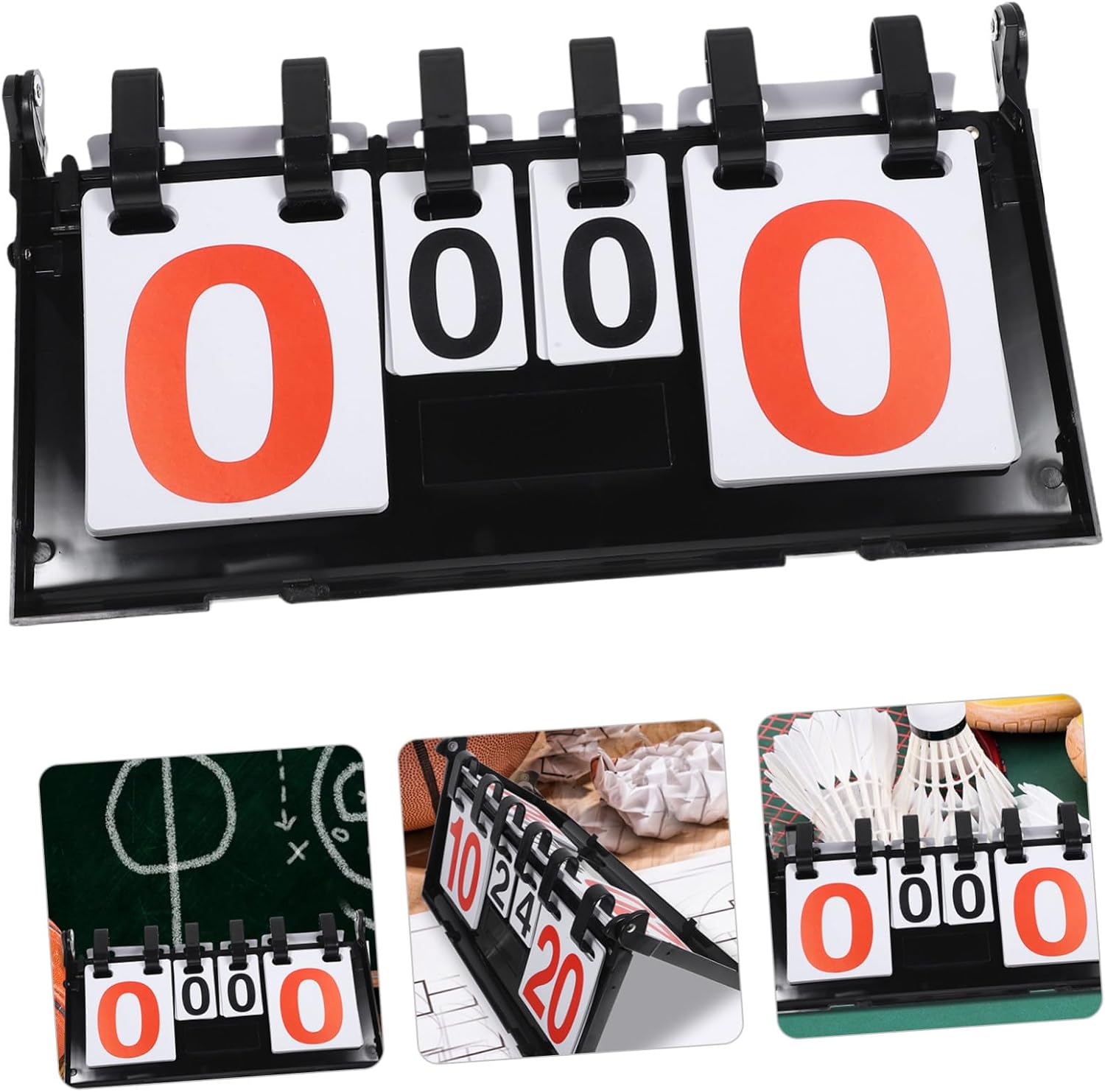 Portable Flip Scoreboard for Basketball and Table Tennis Plastic Tabletop Score Keeper with Clear Red Numbers Use Competition Score Board Accessory