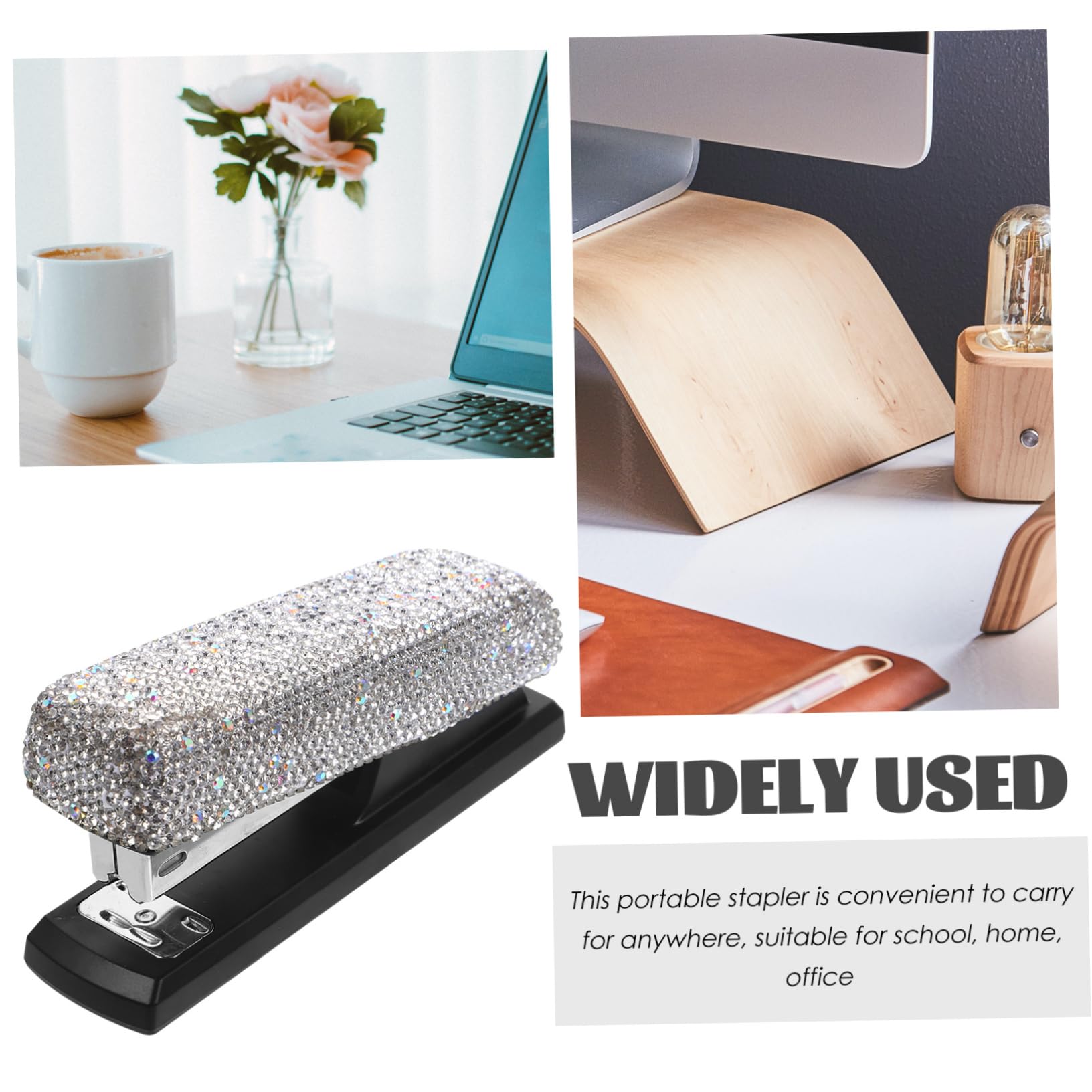 Tofficu 3 Sätze Rhinestone Heftgerät für Zuhause und Büro Robuster Leichter Handhefter für Schüler Lehrer und Kollegen Multifunktionales Zubehör für Schule und Büro