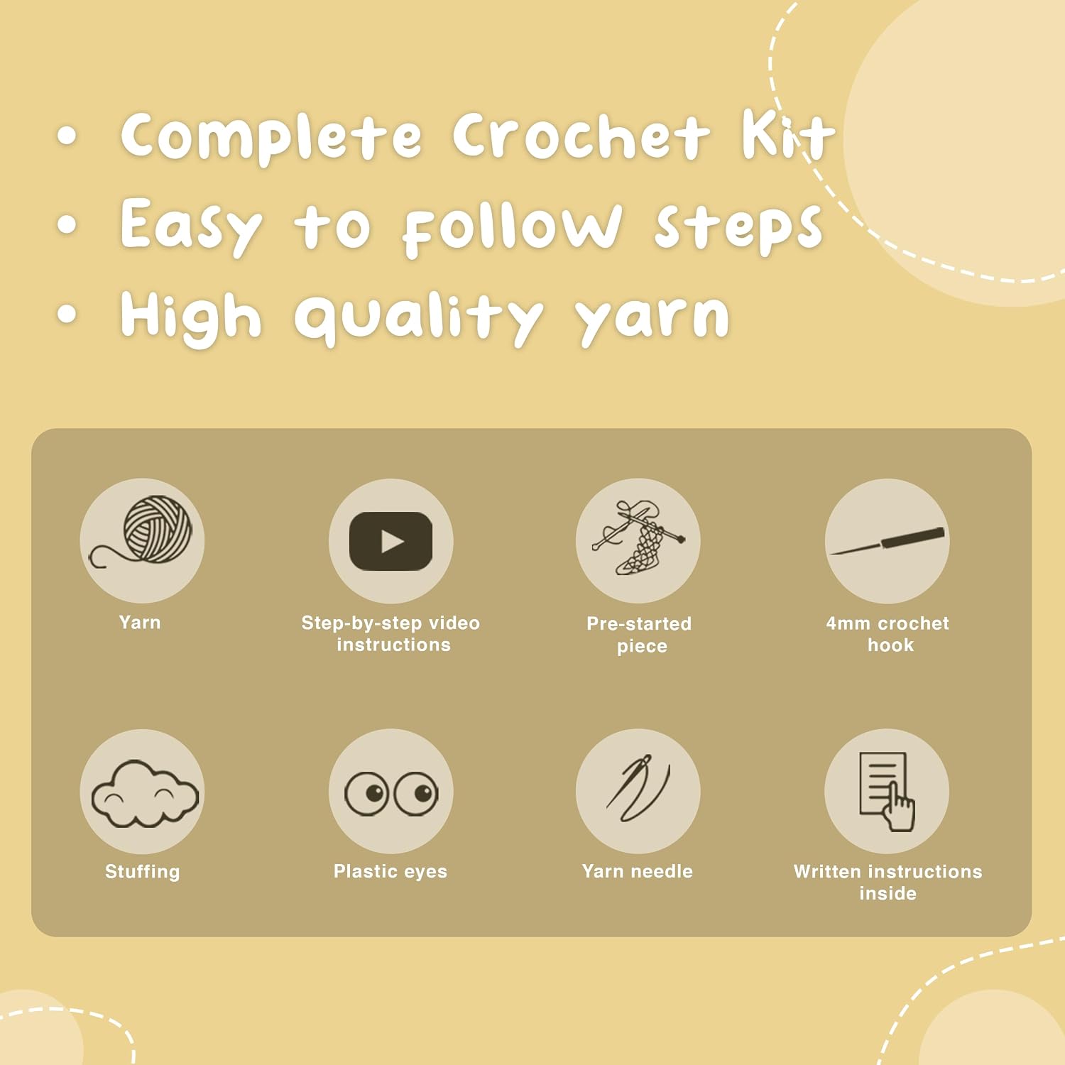 Pika-Doo Crochet Kit | Beginner Level | Great for Couples, Date Night, Kids, Adults, & Anime Lovers | DIY Gift Kit | Heart Included | Instructions, Yarn, Hook, Video & Written Tutorial