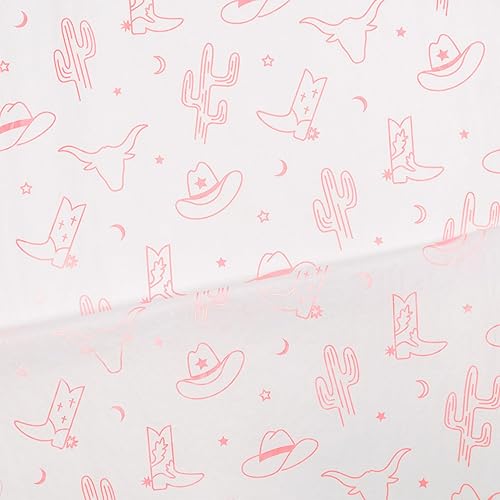 Hi Sasara 30 hojas de papel de seda rosa de vaquera occidental a granel, 20 x 28 pulgadas, papel de seda para sombrero de vaquero occidental y botas