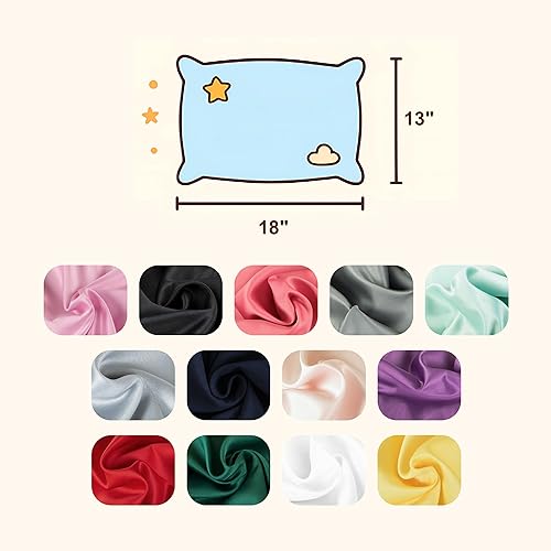 Miniatura 4 de NTBAY Fundas de almohada de satén de seda con cremallera para niños pequeños, paquete de 2 fundas de almohada con cremallera oculta de 13 x 18