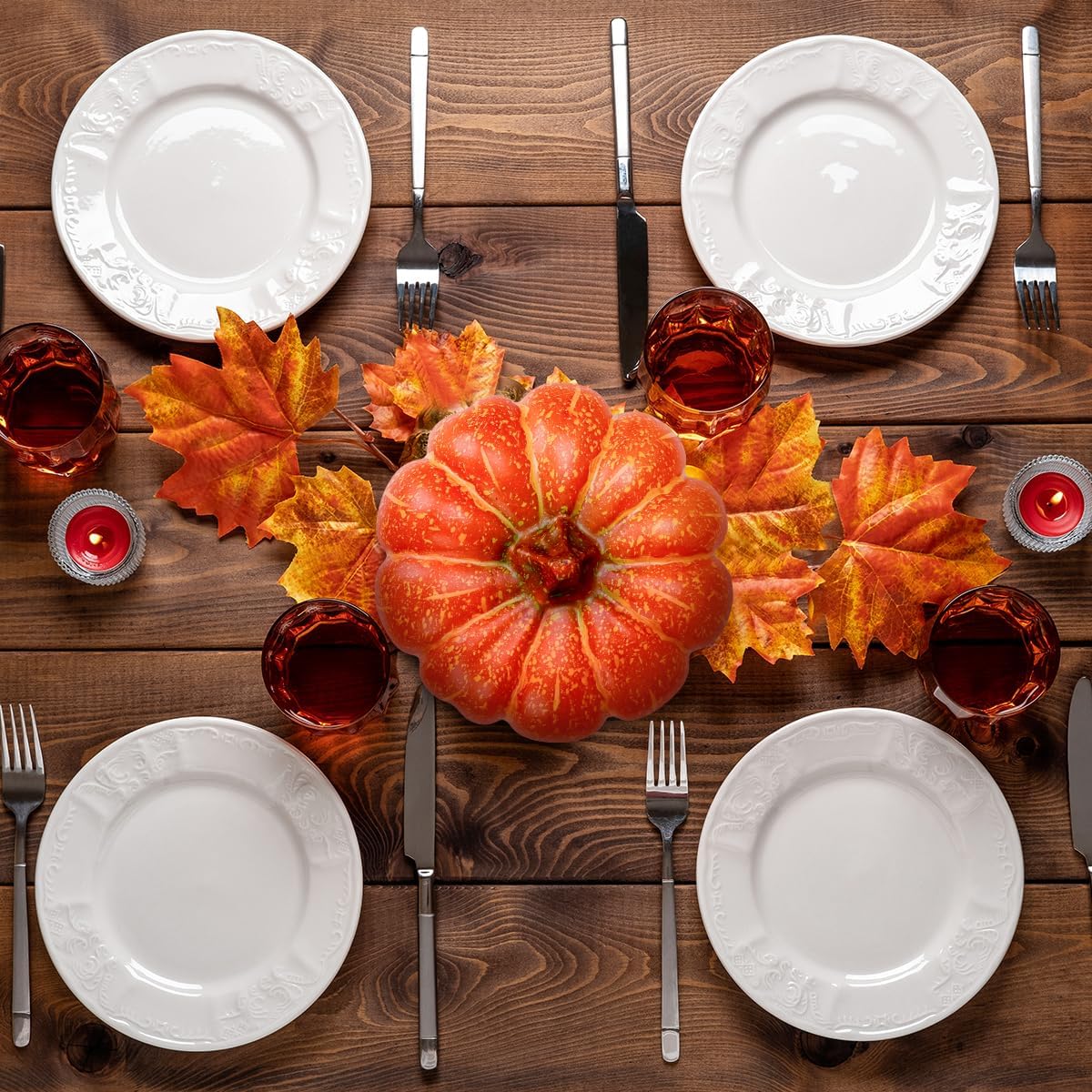 Gresorth 11.81 Inch Super Large Artificial Pumpkin for Outdoor Porch Fake Big Cushaw Autumn Fall Harvest Home Garden Farmhouse Party Christmas Halloween Decoration