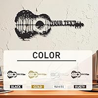 Vista 6 de Personalized Guitar Metal Sign, Custom Musical Theme Last Name Sign, Modern Music Room Decor, Metal Signs Customized, Guitar Wall Art for Studio