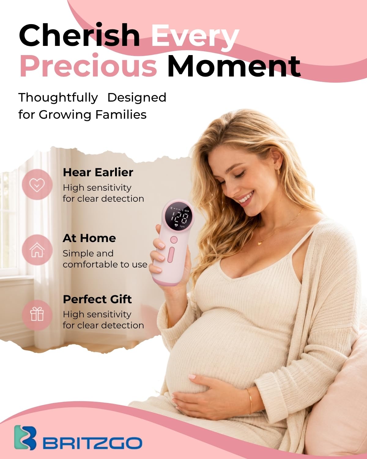 Britzgo U925 - Regalo premuroso per la futura mamma, regalo premuroso per baby shower, elegante compagno di gravidanza, bel ricordo per famiglie in crescita