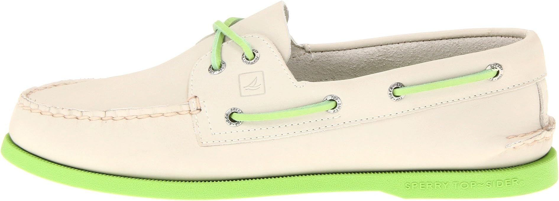 Sperry Men's A/O 2-Eye Neon, Off White/Neon Green-12