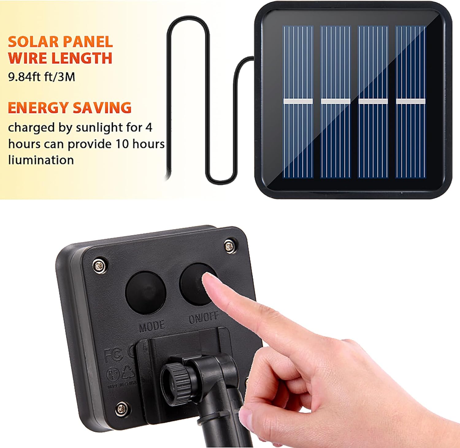 Solar LED Strip Lights Outdoor Solar Powered Rope Light Waterproof 10FT Cuttable Tape Lighting with 8 Modes for Fence, Outside, Stair, Step, Yard, Pool, Camping, Party, 1 Pack