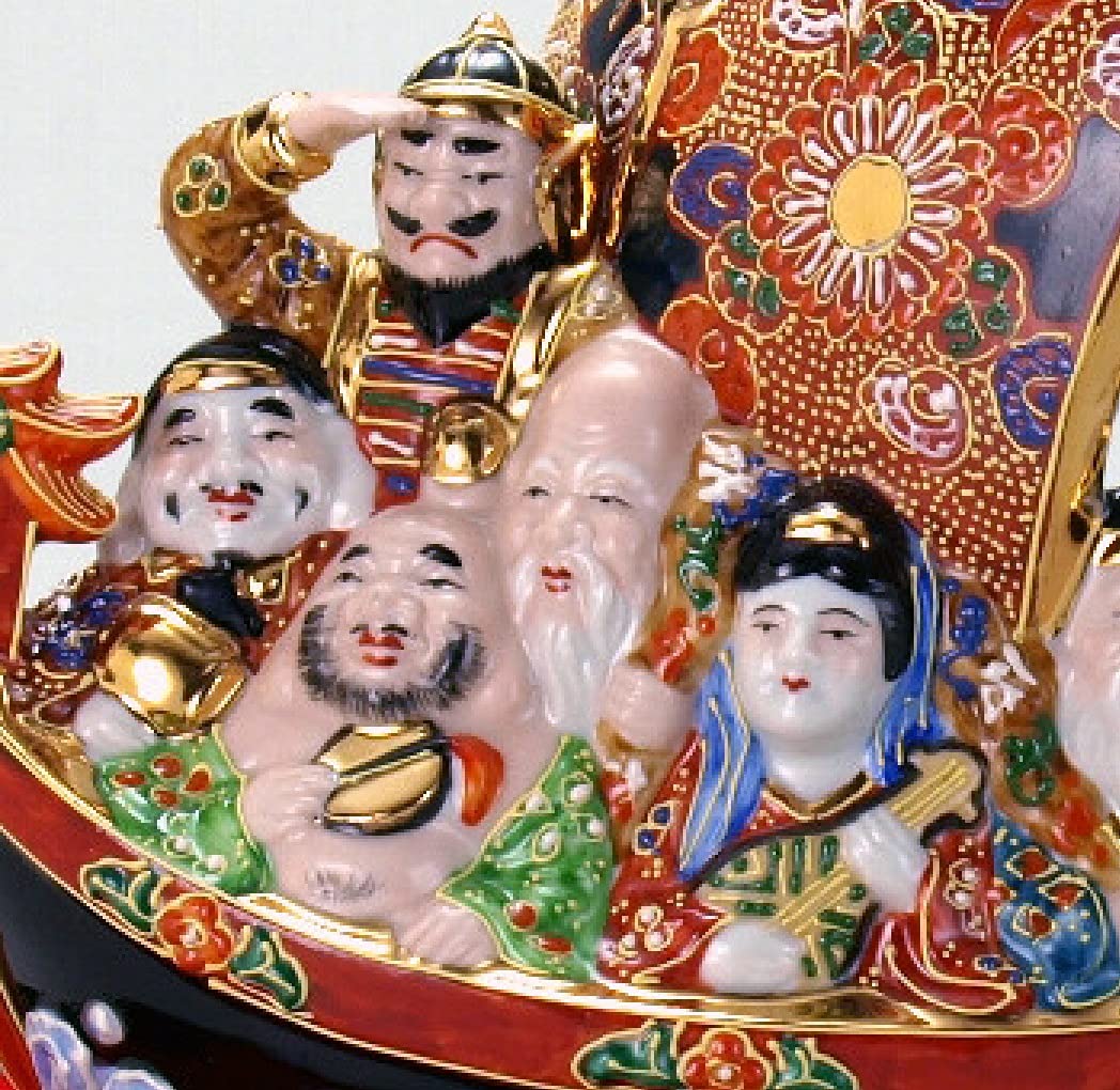 Amazon.co.jp: 【九谷焼】 7号七福神宝船 盛 台、敷物付き : ホーム