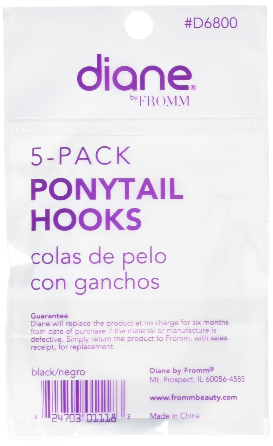 Diane D6800 Ponytail Hooks 5-pack