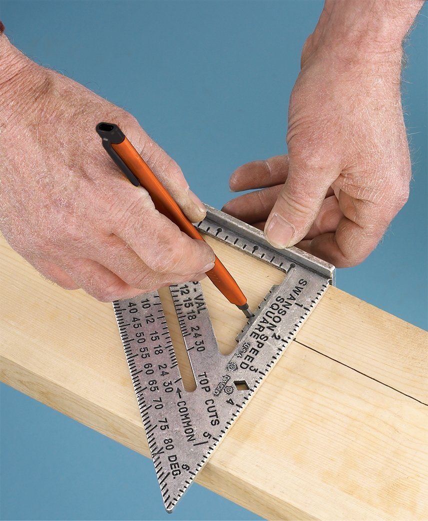 Swanson Tool Co S0101CB Speed Square narzędzie do układu z niebieską książką i kombinacją kwadratu, zestaw wartości