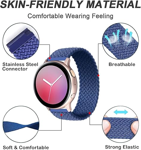 Miniatura 10 de Solo Loop - Correa trenzada compatible con Samsung Galaxy Watch 4 de 1.575 pulgadas, 1.732 pulgadas, correa elástica tejida para Galaxy Watch Active