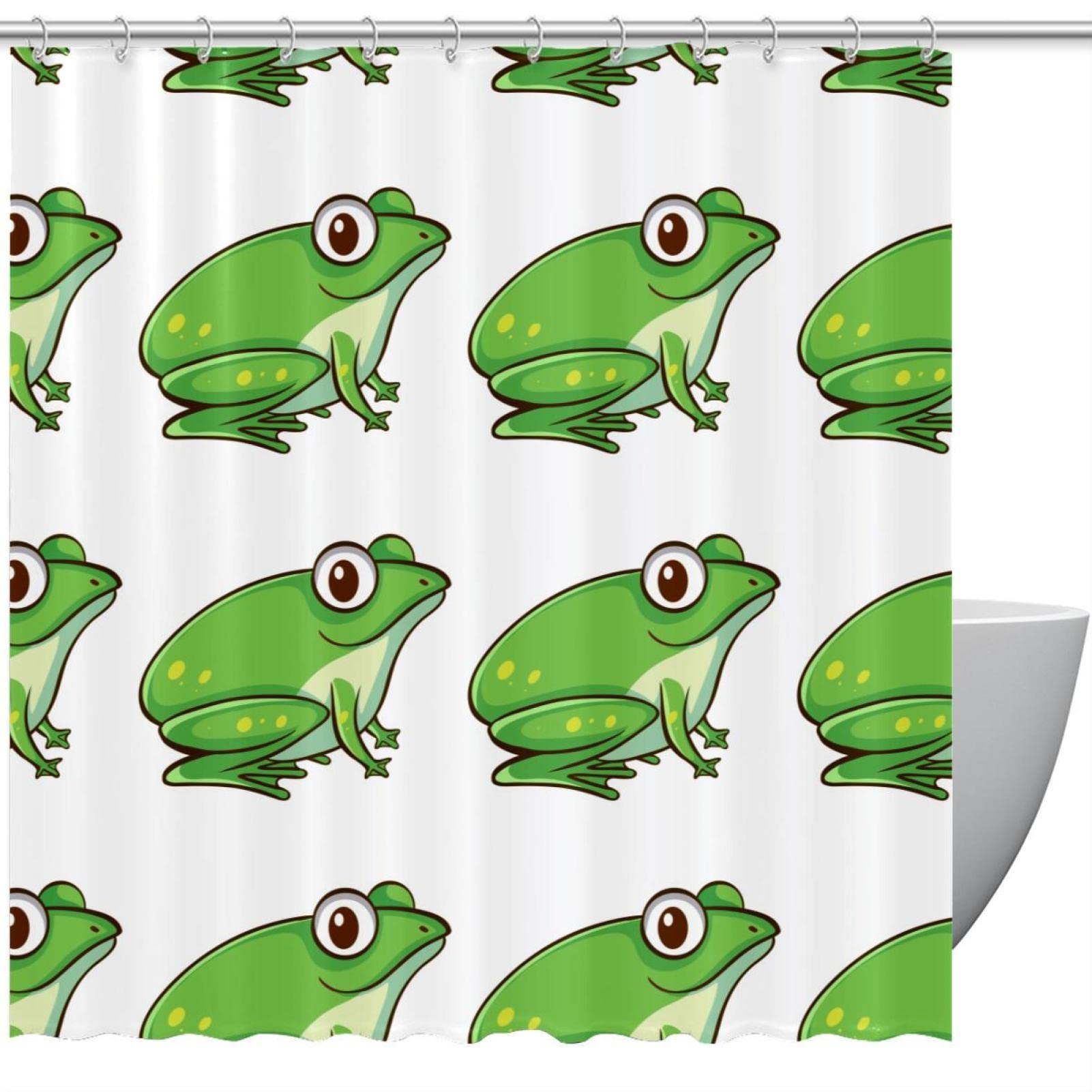 Rideau de douche sans odeur motif grenouille imperméable et hygiénique pour baignoire
