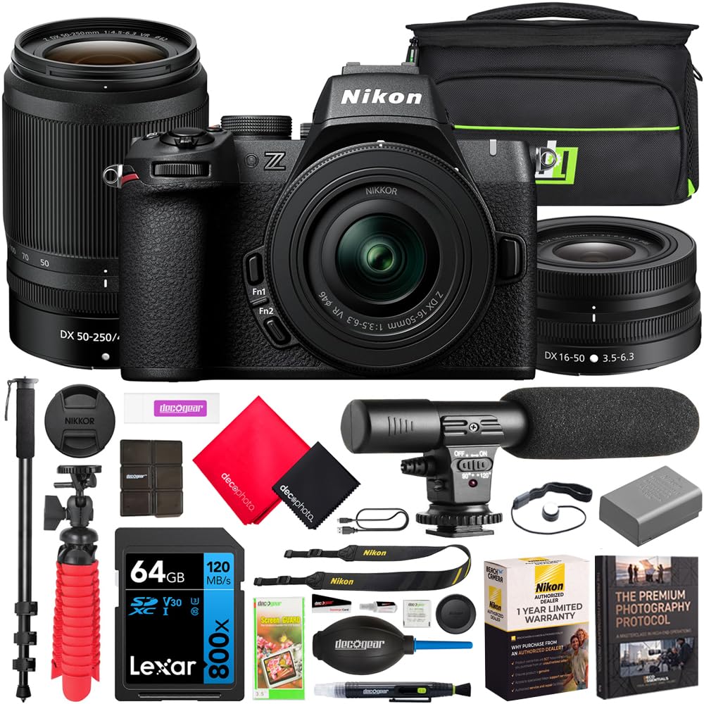 Z50II Mirrorless Camera 4K DX Body with 2 Lens Kit 16-50mm + 50-250mm VR 1788 Content Cre…