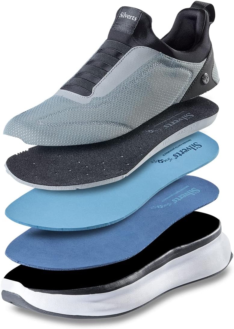 Silvert's Adaptive Clothing & Footwear Men’s Extra Wide Comfortable Slip On Sneakers Without Laces
